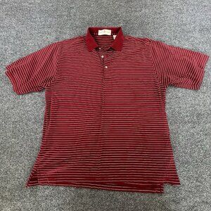 Vintage Fairway & Greene XL Red White Striped Polo 100% Cotton Bear Lakes